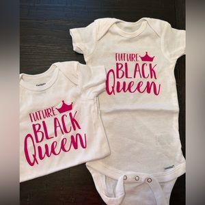 NWOT Future Black Queen Onsie